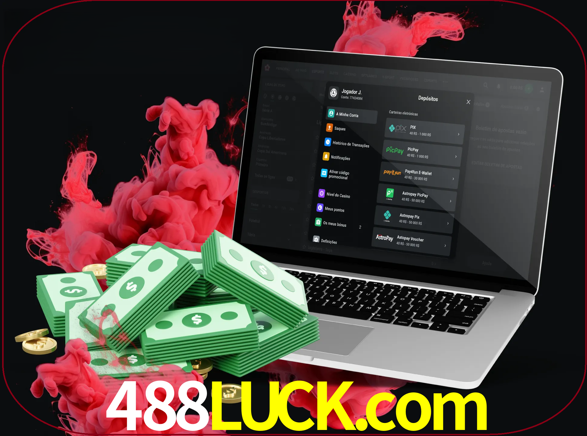 Para efetuar um depósito na sua conta 488luck, basta escolher o método de depósito e especificar o montante.