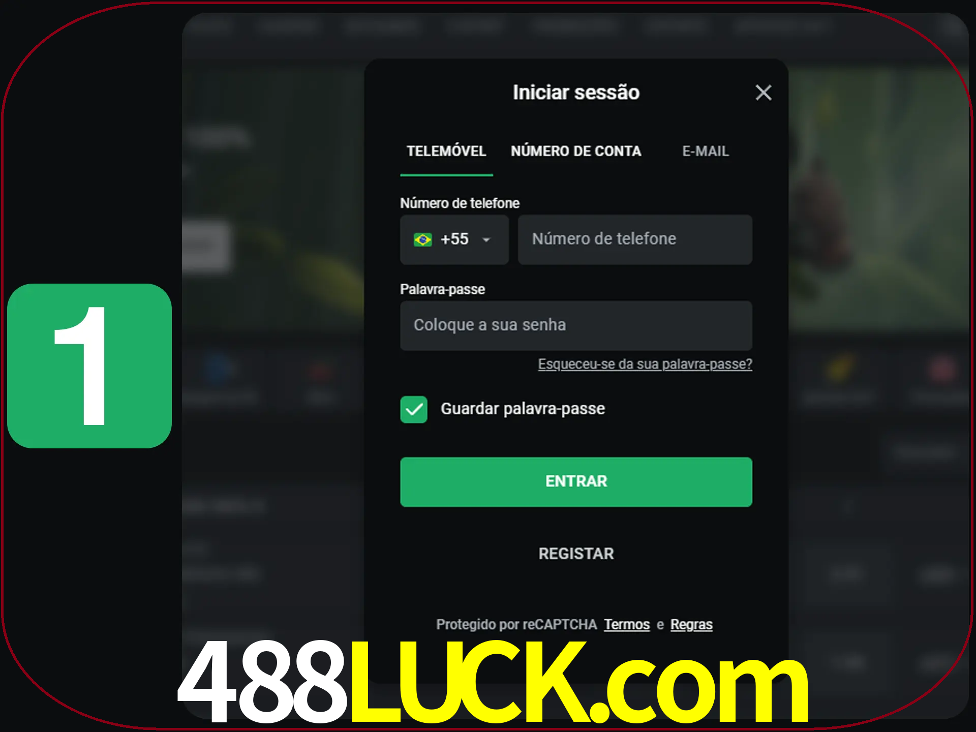 Clique no botão Entrar.